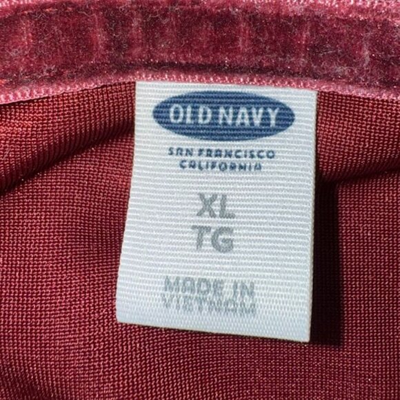 Old Navy Relaxed Red Wine Velvet Top, Size XLG - Picture 4 of 9